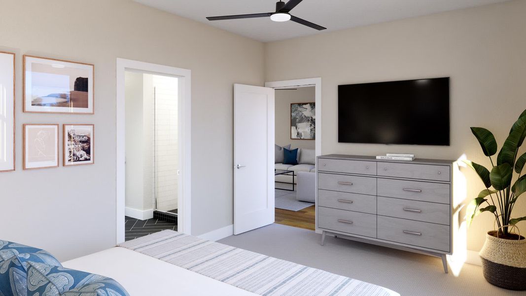 Primary Bedroom | Shelby at Lariat in Liberty Hill, TX by Landsea Homes