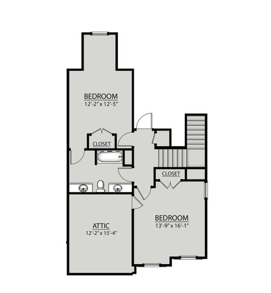 2D floor plan layout for the Drew II by DSLD Homes in Saddlebrook, Murfreesboro, TN (Image 3).