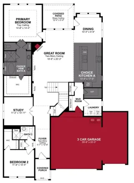 2D floor plan layout of this home in Brookville Estates, Forney, TX (Image 2).