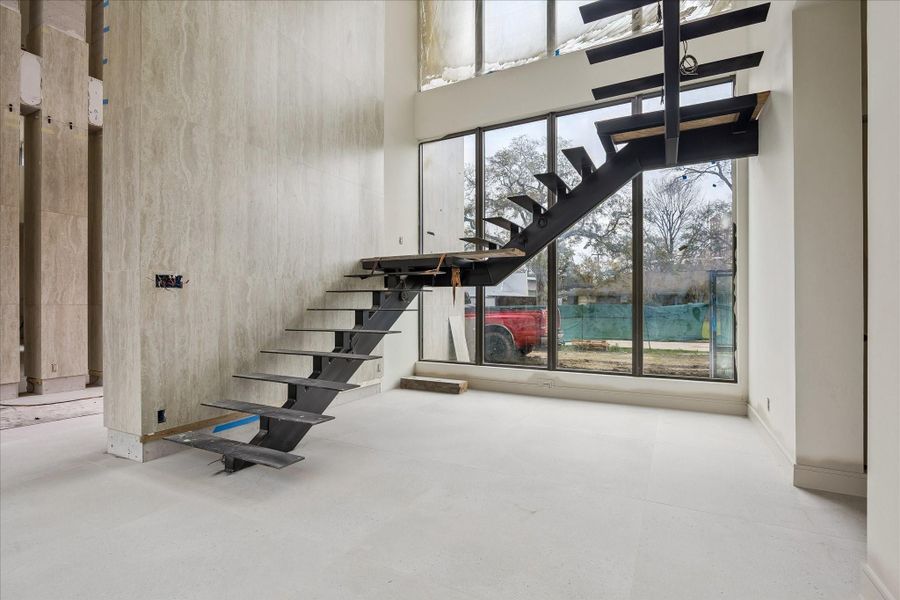 Entrance staircase currently being built