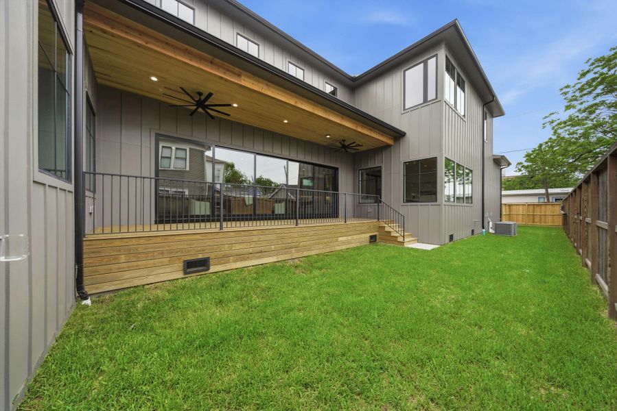 View of the private side yard open to first floor living.