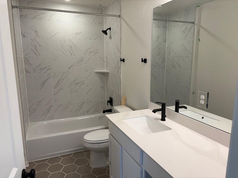 Furnished interior view inside a new home in Creekside at Estancia, Austin (Image 11). Furnished interior view inside a new home in Creekside at Estancia, Austin (Image 11).