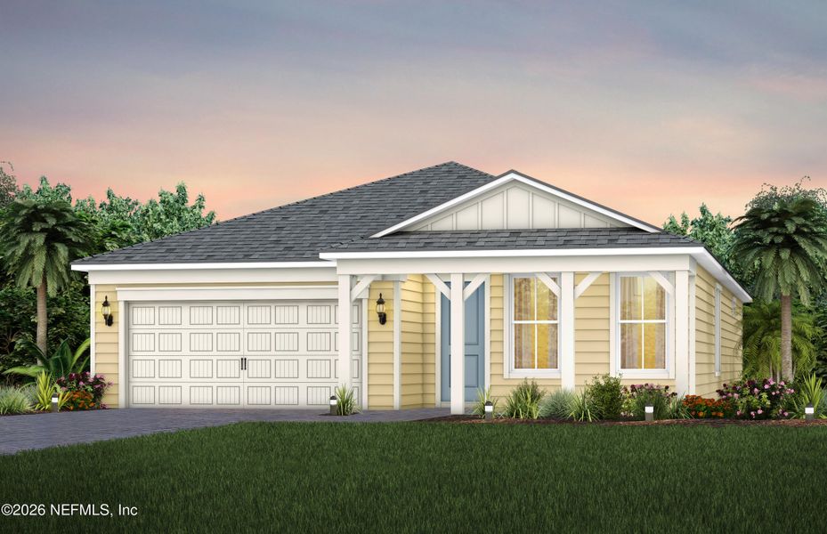 Front exterior of a new home in , Yulee, FL, highlighting curb appeal (Image 1). Front exterior of a new home in , Yulee, FL, highlighting curb appeal (Image 1).