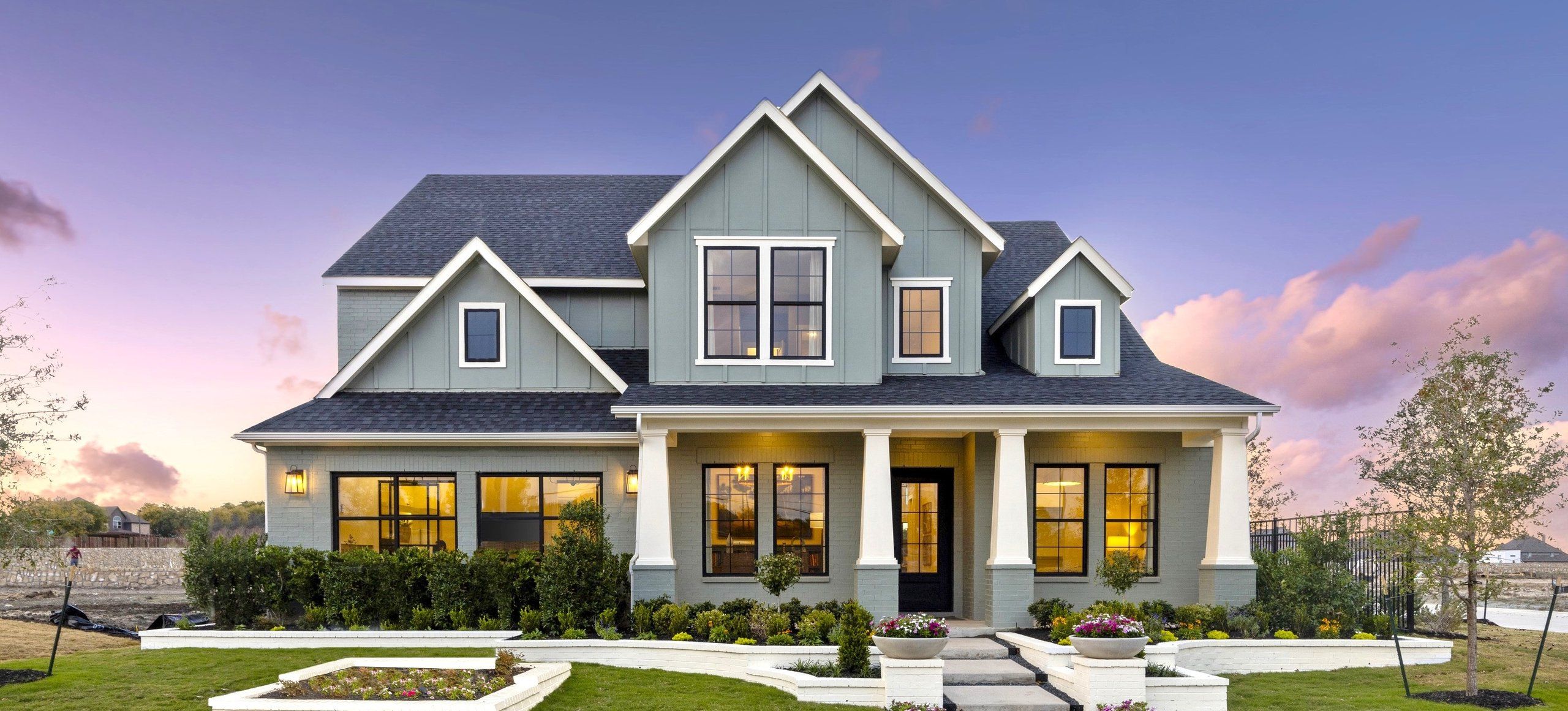 A showcase of a new construction home by Green Brick Partners,Inc, highlighting their design and quality (Image 1).