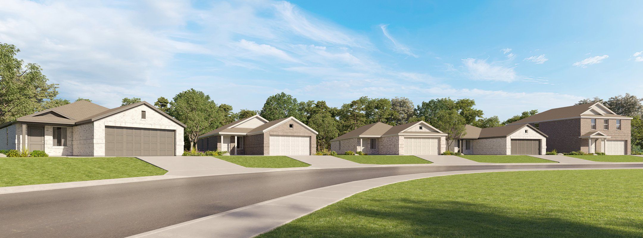 Grove Core Cottage 3 Side Brick Streetscape Grove Core Cottage 3 Side Brick Streetscape