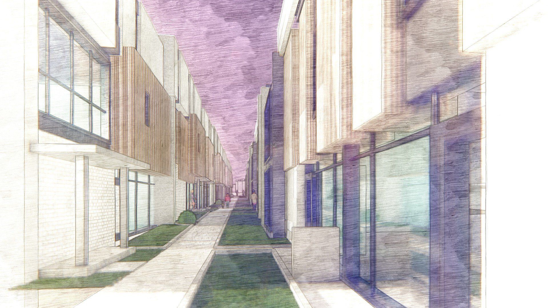 Architectural rendering of home exteriors planned for Hilltop West in Denver, CO (Image 1).