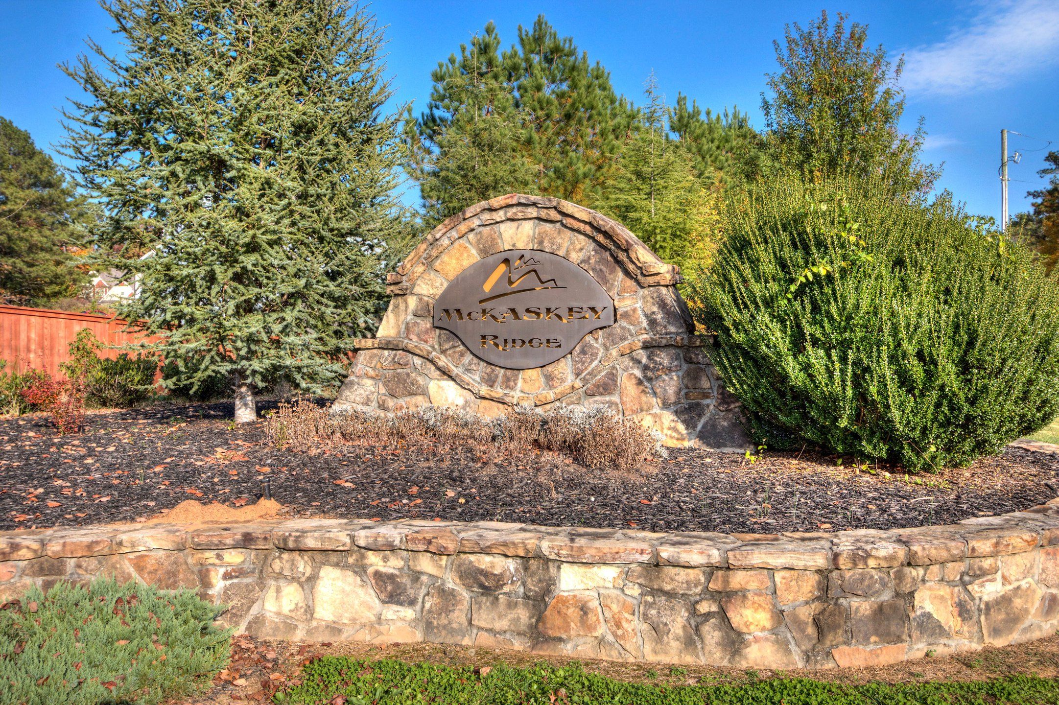 Entrance to the Mckaskey Ridge community in Cartersville, GA, featuring signage and landscaping (Image 1).