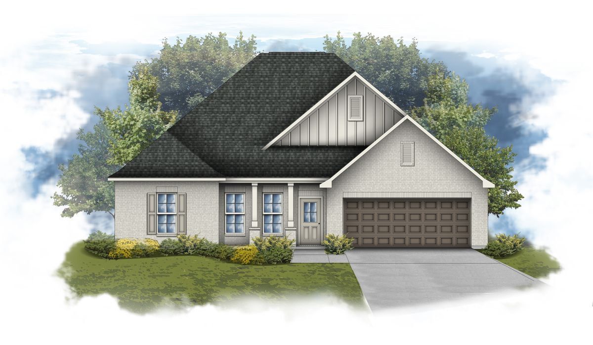 Architectural rendering of home exteriors planned for Oakland Place in Milton, FL (Image 1). Architectural rendering of home exteriors planned for Oakland Place in Milton, FL (Image 1).