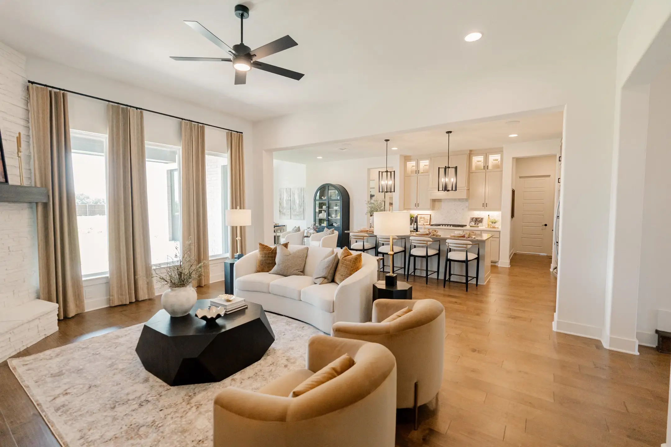 Furnished interior in a model home at Lakeridge Estates Phase 2 in Lorena (Image 1). Furnished interior in a model home at Lakeridge Estates Phase 2 in Lorena (Image 1).