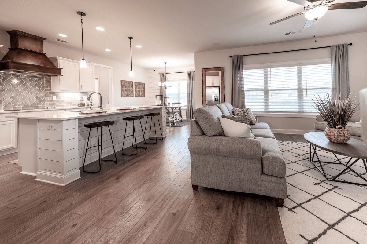 Furnished interior in a model home at Cevera Lakes in Loganville (Image 1). Furnished interior in a model home at Cevera Lakes in Loganville (Image 1).