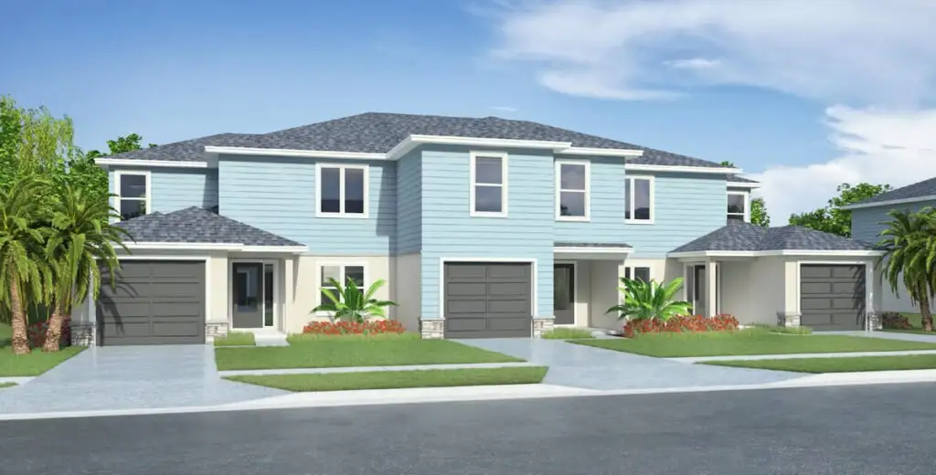 Front exterior of a home in the Hidden Woods community, located in Melbourne, FL (Image 1).