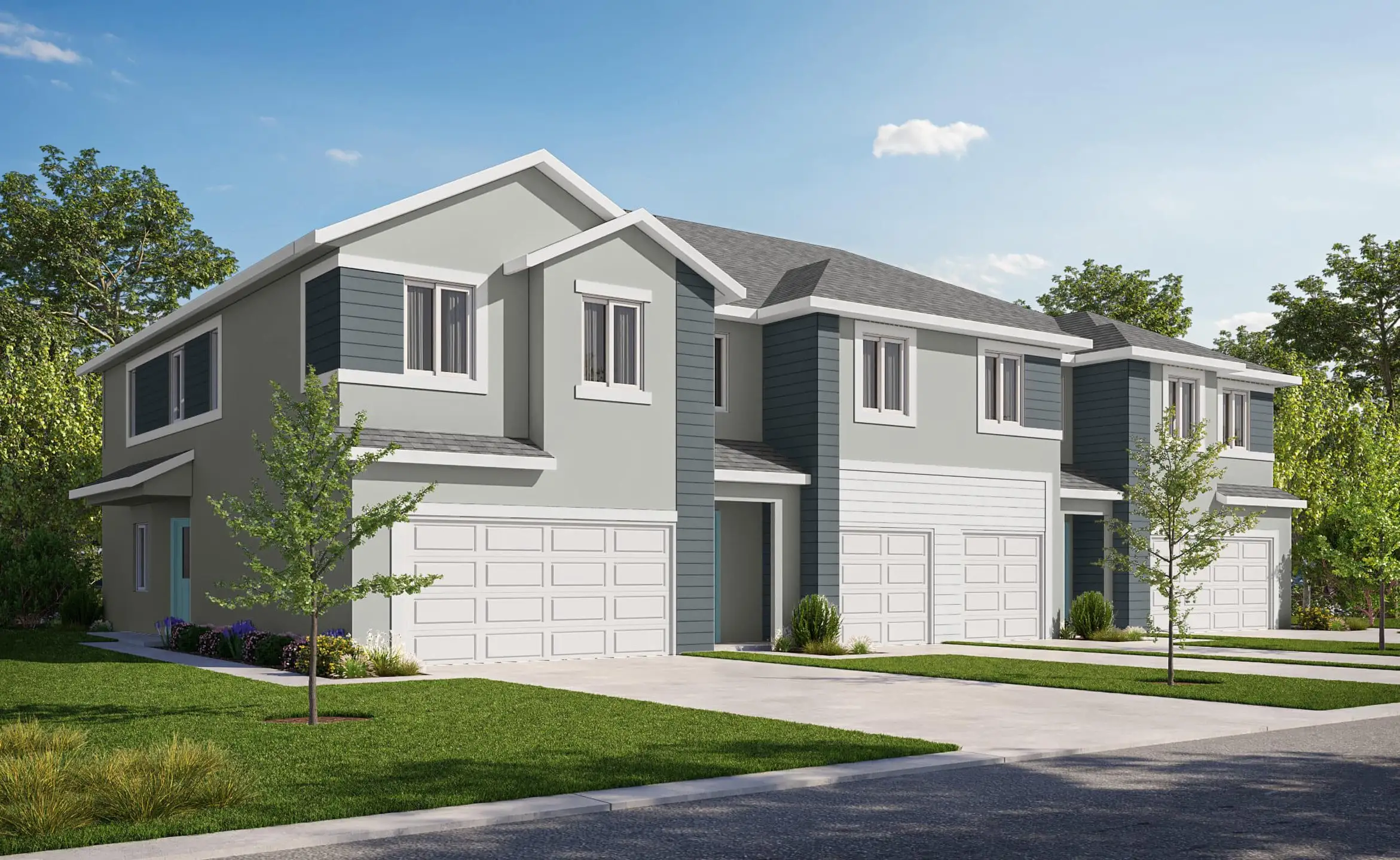 Front exterior of a home in the River Oaks Townhomes community, located in Riverview, FL (Image 1).