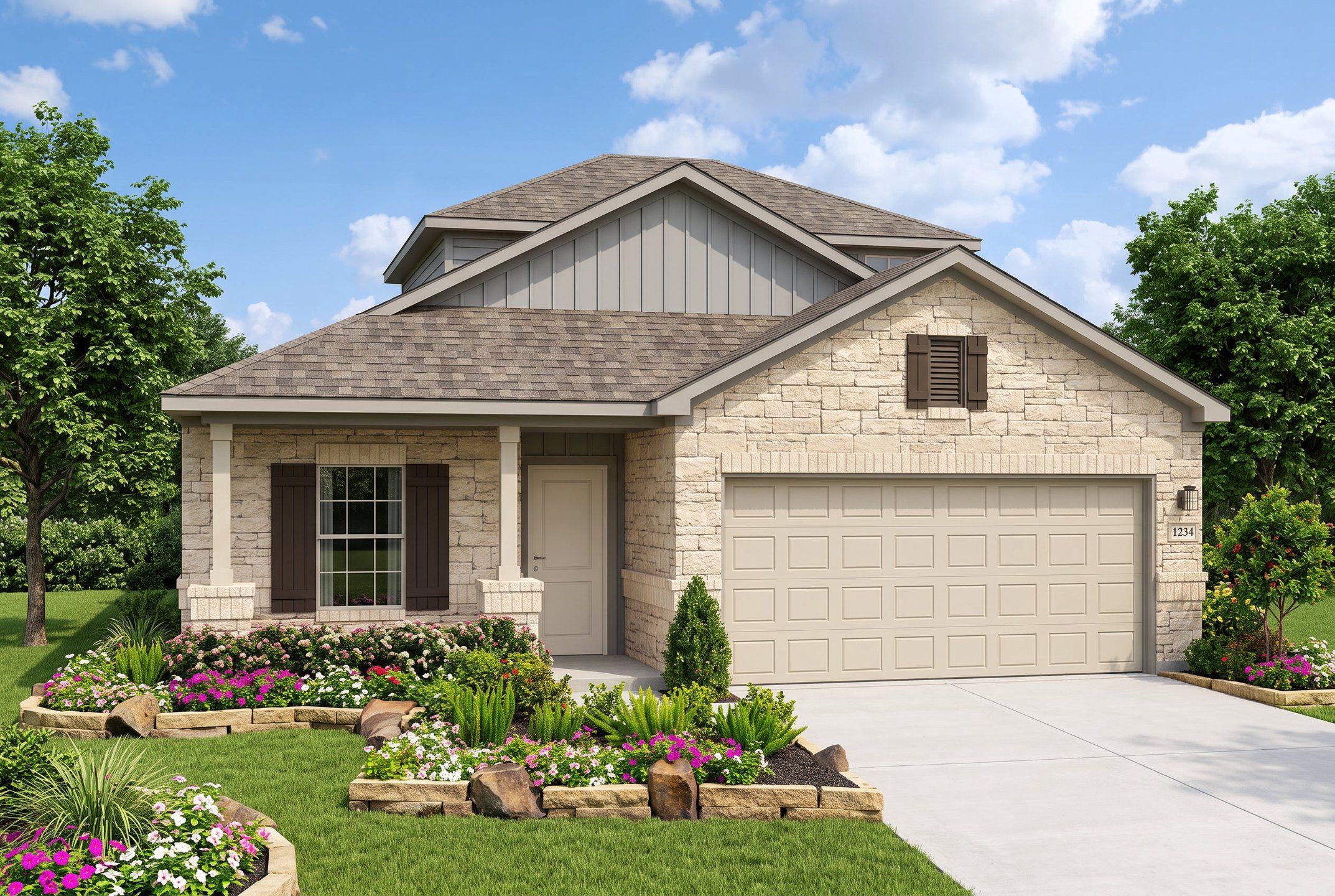 Front exterior of a home in the Canyons at Amhurst community, located in San Antonio, TX (Image 1). Front exterior of a home in the Canyons at Amhurst community, located in San Antonio, TX (Image 1).