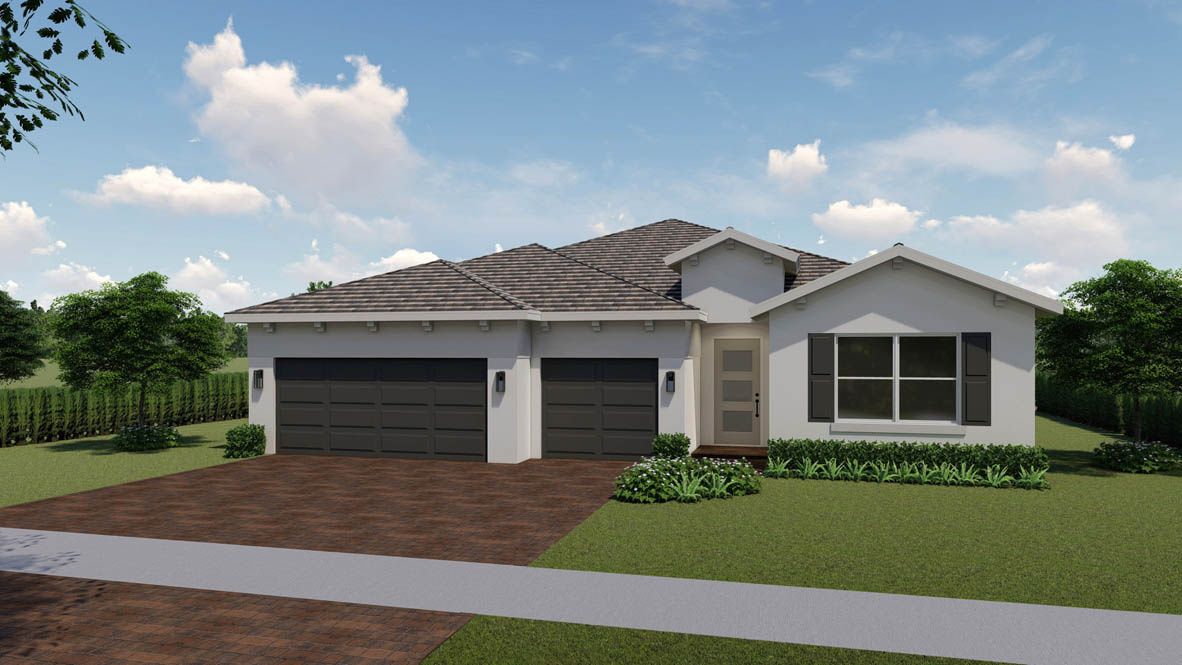 Front exterior of a home in the Aspen Estates community, located in Homestead, FL (Image 1).