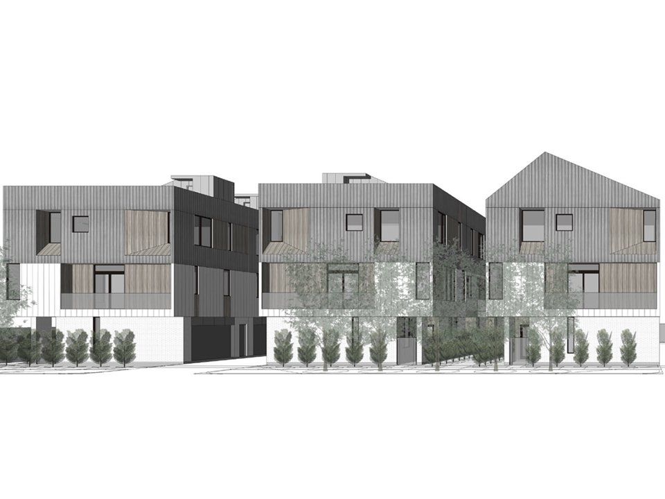 Architectural rendering of home exteriors planned for Wingate Towns in Fort Worth, TX (Image 1).