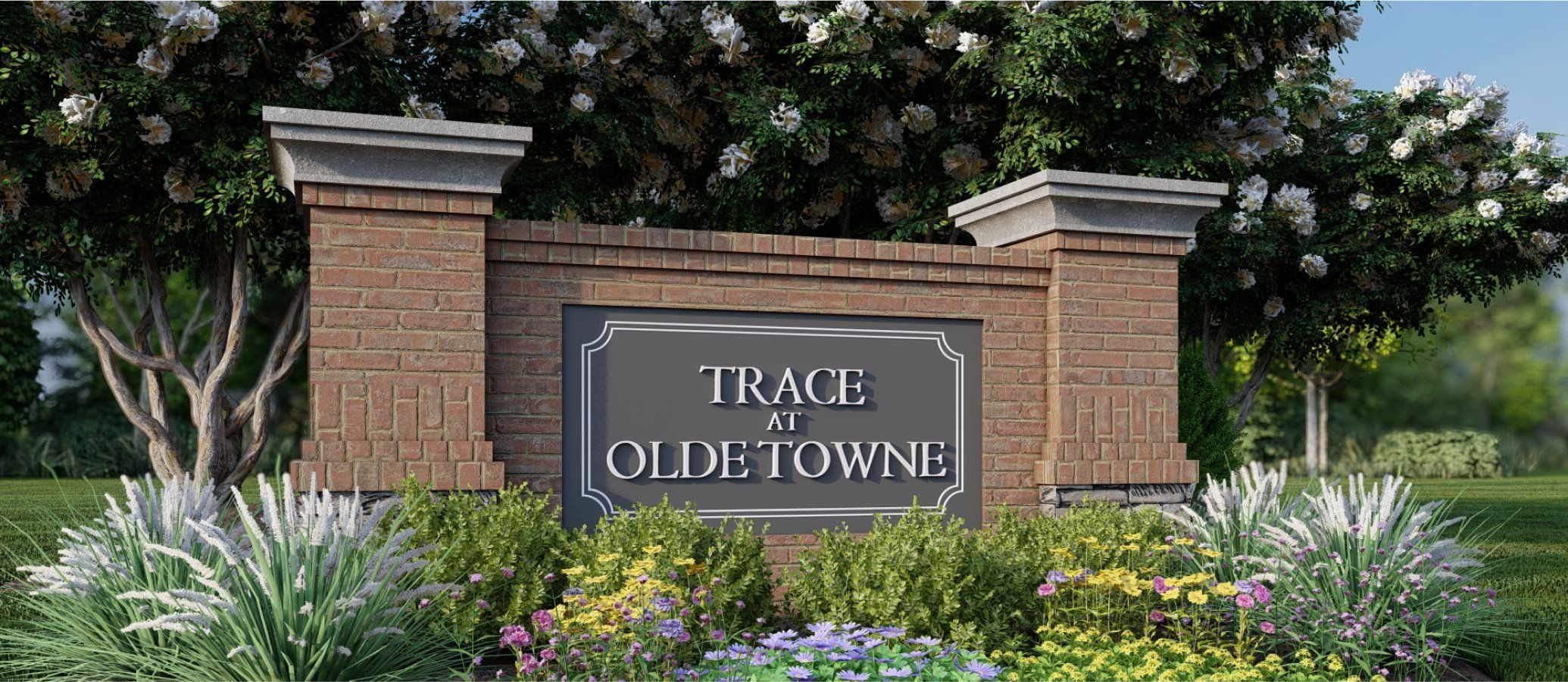 Trace at Old Towne entry monument Trace at Old Towne entry monument