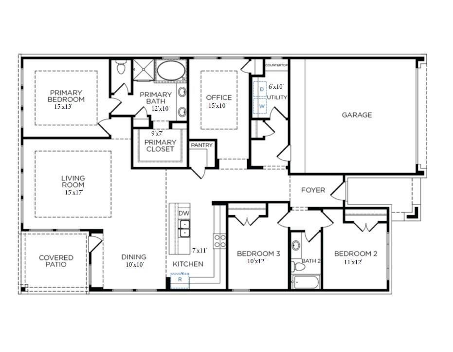 2D floor plan layout of this home in Lago Mar 50' & 55', Texas City, TX (Image 1). 2D floor plan layout of this home in Lago Mar 50' & 55', Texas City, TX (Image 1).