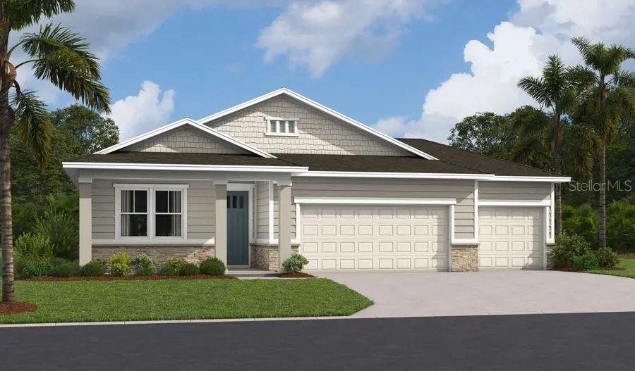 Front exterior of a new home in , Palm Coast, FL, highlighting curb appeal (Image 1). Front exterior of a new home in , Palm Coast, FL, highlighting curb appeal (Image 1).