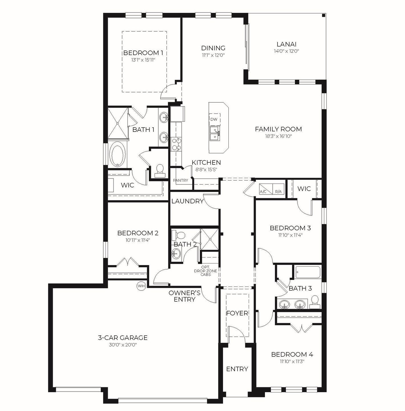 2D floor plan layout of this home in Summerlin at Hawthorne Ranch, Lakeland, FL (Image 1). 2D floor plan layout of this home in Summerlin at Hawthorne Ranch, Lakeland, FL (Image 1).