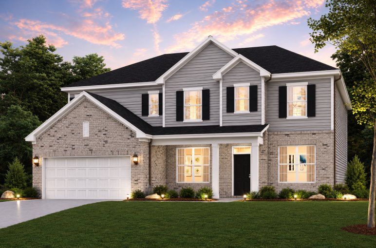 Representative exterior photo of a completed home built from the Sapling by Century Communities in Hayden Brook, Cumming, GA (Image 1). Representative exterior photo of a completed home built from the Sapling by Century Communities in Hayden Brook, Cumming, GA (Image 1).