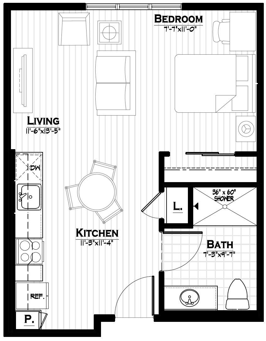 2D floor plan layout for the Studio Greenleaf by Metropolitan Homes in Trailhead, Littleton, CO (Image 1).
