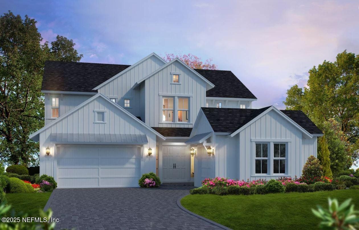 Front exterior of a new home in Middlebourne, St. Johns, FL, highlighting curb appeal (Image 1). Front exterior of a new home in Middlebourne, St. Johns, FL, highlighting curb appeal (Image 1).