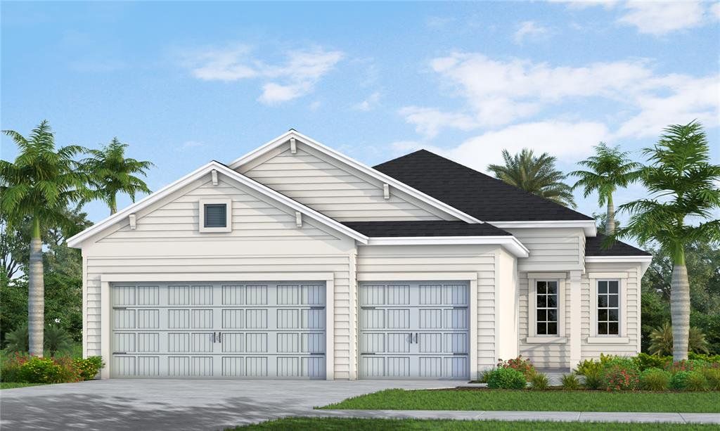 Front exterior of a new home in Wildleaf at North River Ranch, Parrish, FL, highlighting curb appeal (Image 1). Front exterior of a new home in Wildleaf at North River Ranch, Parrish, FL, highlighting curb appeal (Image 1).