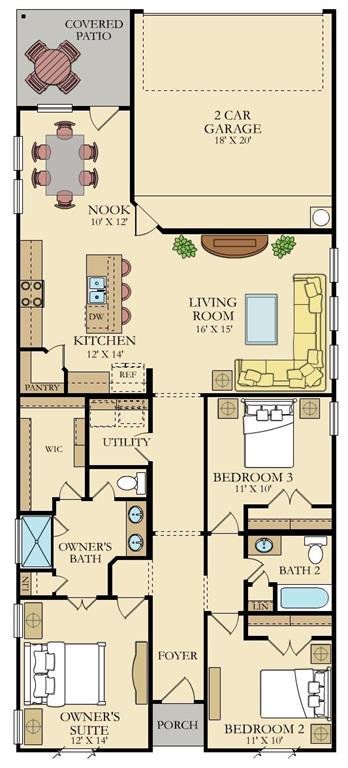 2D floor plan layout of this home in Northpointe, Fort Worth, TX (Image 1). 2D floor plan layout of this home in Northpointe, Fort Worth, TX (Image 1).