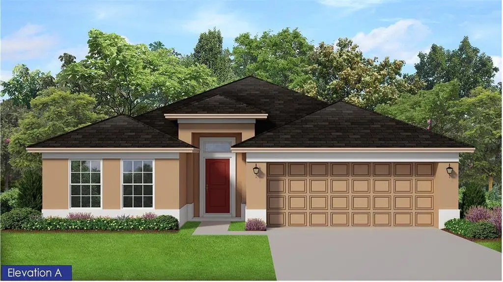 Front exterior of a new home in Pine Bluff, Spring Hill, FL, highlighting curb appeal (Image 1). Front exterior of a new home in Pine Bluff, Spring Hill, FL, highlighting curb appeal (Image 1).