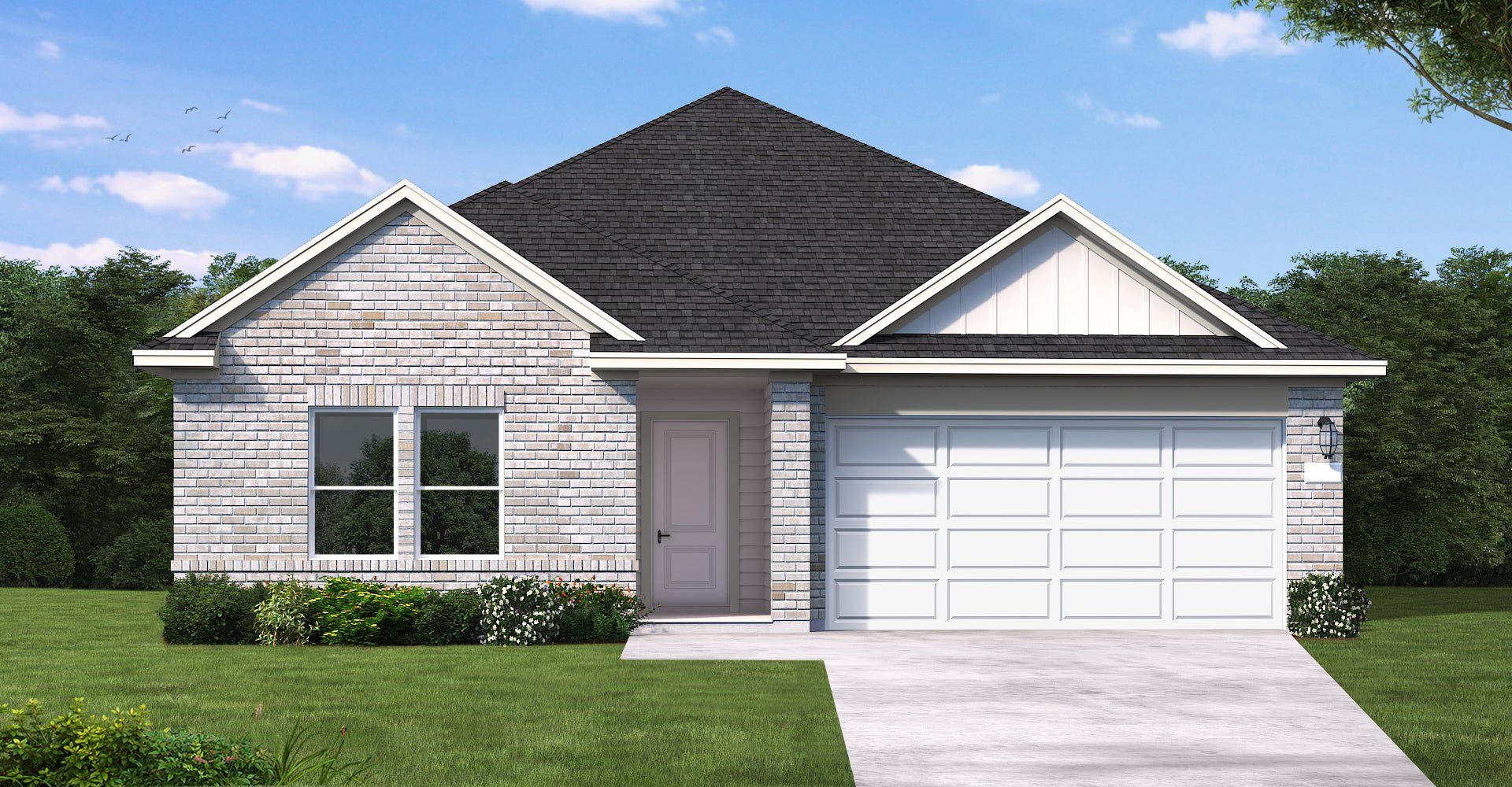 Front exterior of a new home in Westridge Cove, Conroe, TX, highlighting curb appeal (Image 1). Front exterior of a new home in Westridge Cove, Conroe, TX, highlighting curb appeal (Image 1).