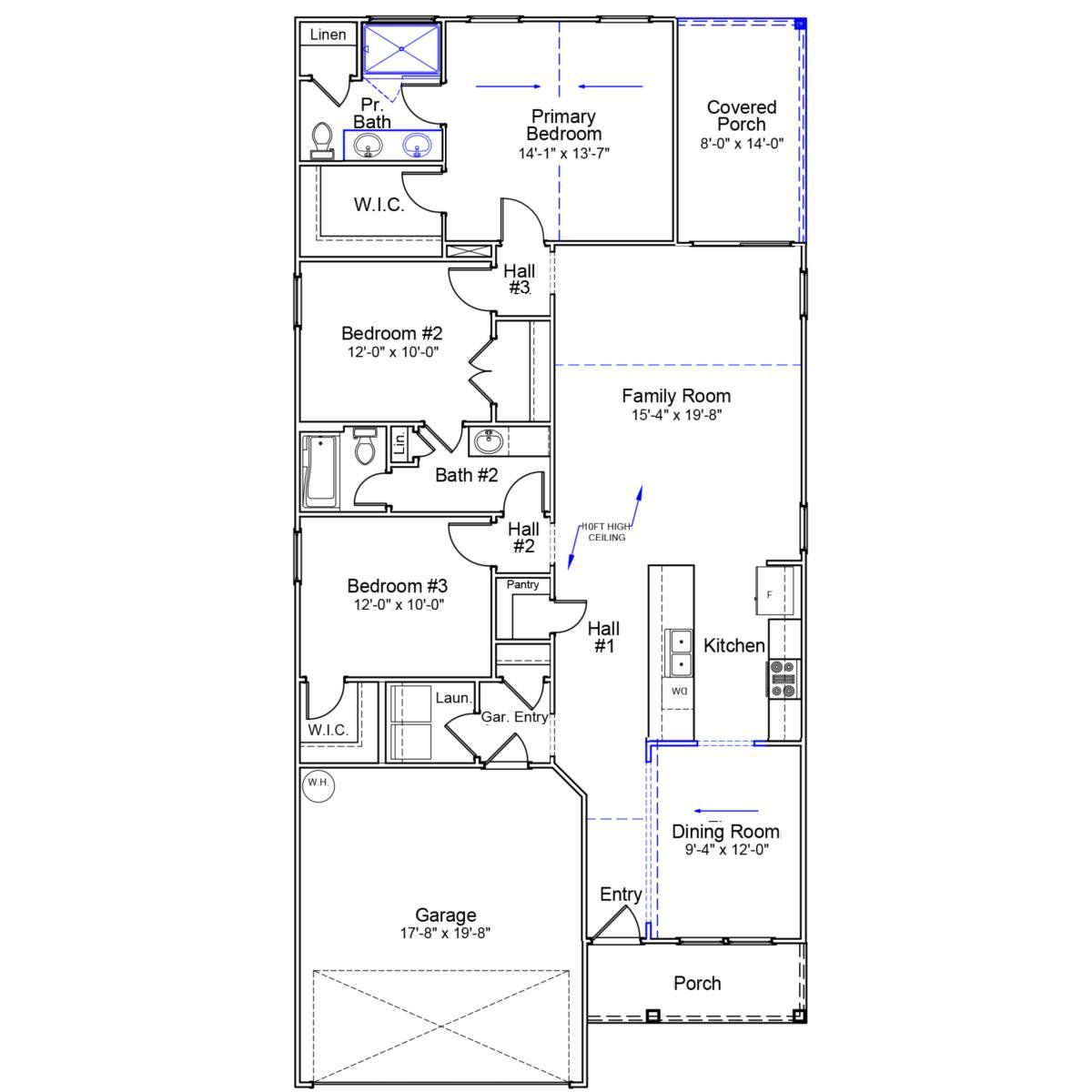 2D floor plan layout of this home in Ellington, Elgin, SC (Image 1). 2D floor plan layout of this home in Ellington, Elgin, SC (Image 1).