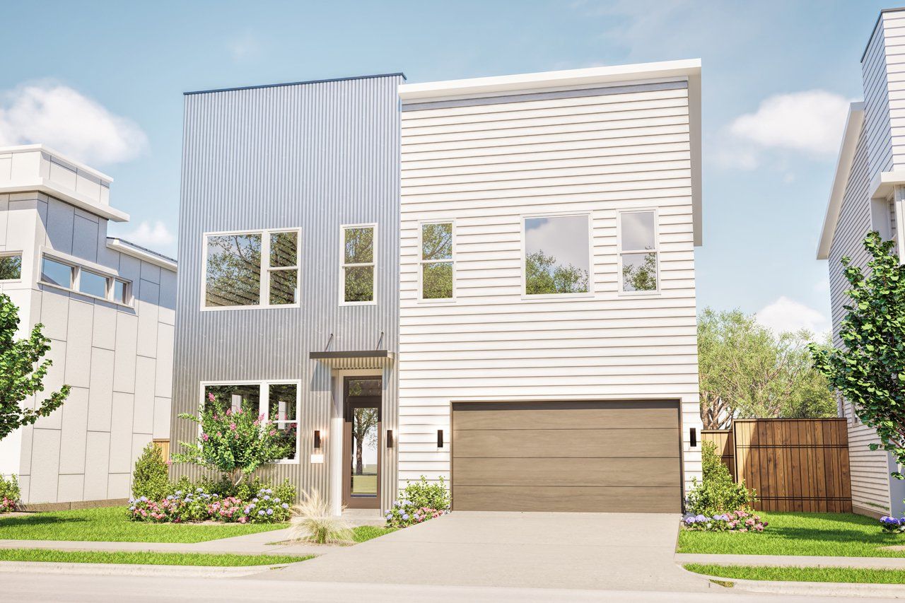 Front exterior of a new home in Agave, Austin, TX, highlighting curb appeal (Image 1). Front exterior of a new home in Agave, Austin, TX, highlighting curb appeal (Image 1).