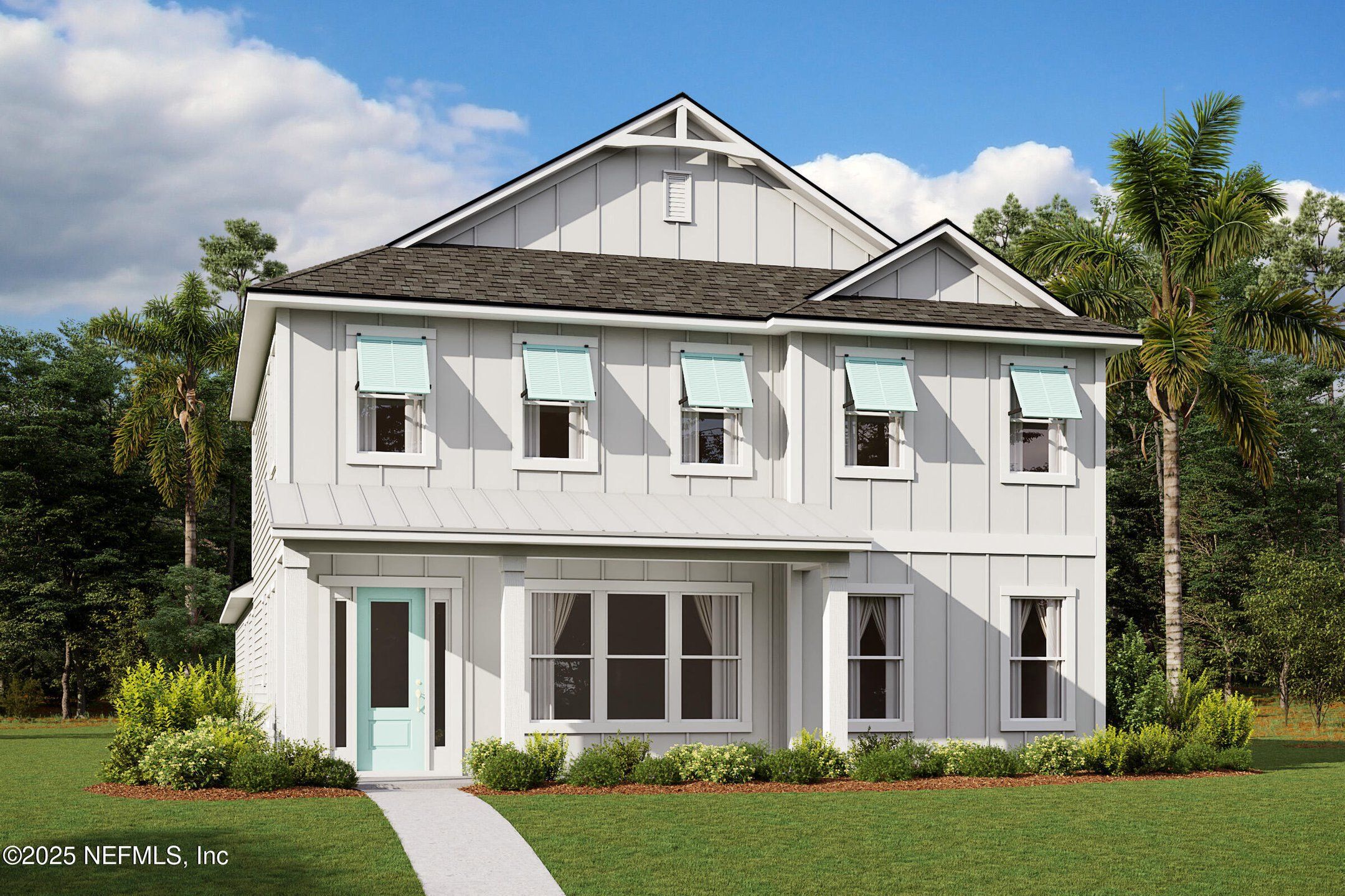 Front exterior of a new home in Seabrook Village at Seabrook, Ponte Vedra, FL, highlighting curb appeal (Image 1). Front exterior of a new home in Seabrook Village at Seabrook, Ponte Vedra, FL, highlighting curb appeal (Image 1).