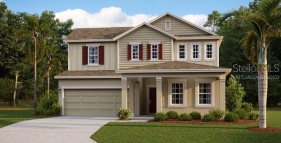 Front exterior of a new home in Bridgewalk, St. Cloud, FL, highlighting curb appeal (Image 1). Front exterior of a new home in Bridgewalk, St. Cloud, FL, highlighting curb appeal (Image 1).