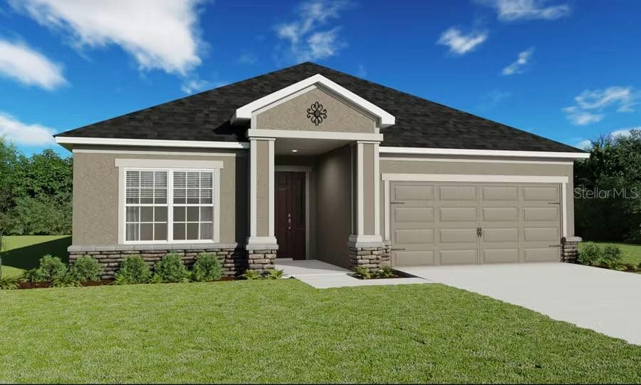 Front exterior of a new home in , Lakeland, FL, highlighting curb appeal (Image 1). Front exterior of a new home in , Lakeland, FL, highlighting curb appeal (Image 1).