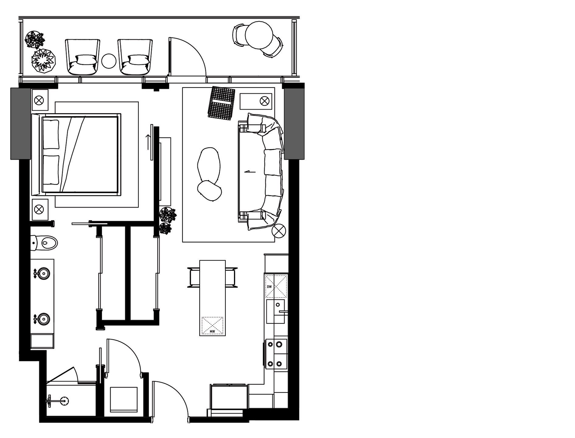2D floor plan layout for the A3.1NE by Urbanspace Development in The Modern Austin Residences, Austin, TX (Image 1). 2D floor plan layout for the A3.1NE by Urbanspace Development in The Modern Austin Residences, Austin, TX (Image 1).