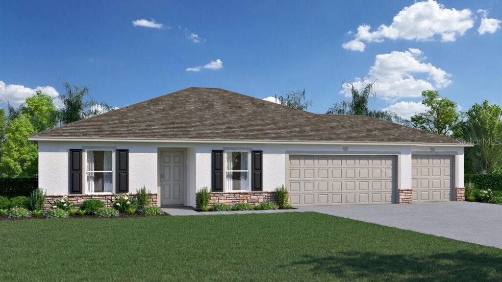 Front exterior of a new home in Citrus Springs, Citrus Springs, FL, highlighting curb appeal (Image 1). Front exterior of a new home in Citrus Springs, Citrus Springs, FL, highlighting curb appeal (Image 1).
