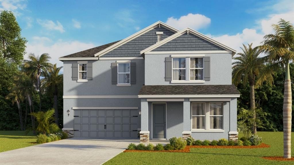 Front exterior of a new home in , Wesley Chapel, FL, highlighting curb appeal (Image 1). Front exterior of a new home in , Wesley Chapel, FL, highlighting curb appeal (Image 1).
