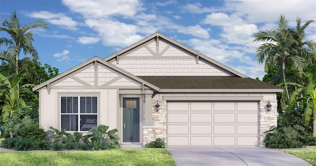 Front exterior of a new home in Trailside, Mount Dora, FL, highlighting curb appeal (Image 1). Front exterior of a new home in Trailside, Mount Dora, FL, highlighting curb appeal (Image 1).