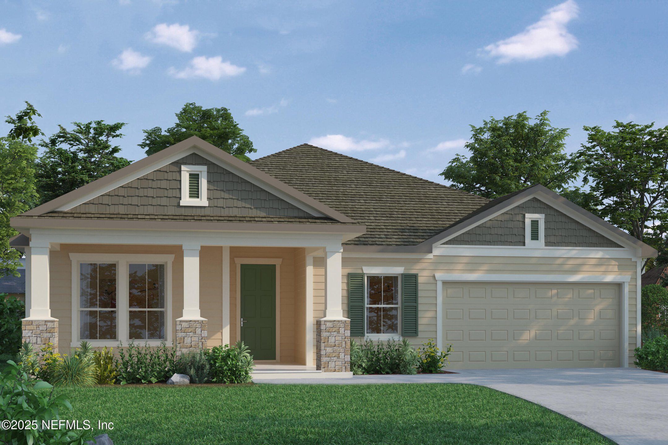Front exterior of a new home in , Jacksonville, FL, highlighting curb appeal (Image 1). Front exterior of a new home in , Jacksonville, FL, highlighting curb appeal (Image 1).