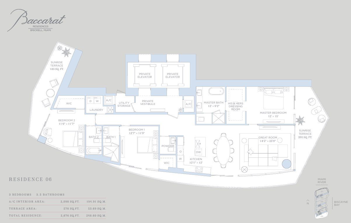 2D floor plan layout for the Residence 06 by Related Group in Baccarat Residences Miami, Miami, FL (Image 1). 2D floor plan layout for the Residence 06 by Related Group in Baccarat Residences Miami, Miami, FL (Image 1).