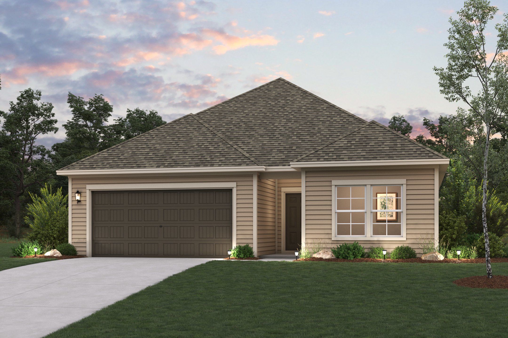 Representative exterior photo of a completed home built from the Cumberland by Century Communities in Hickory Hill, Sherman, TX (Image 1). Representative exterior photo of a completed home built from the Cumberland by Century Communities in Hickory Hill, Sherman, TX (Image 1).