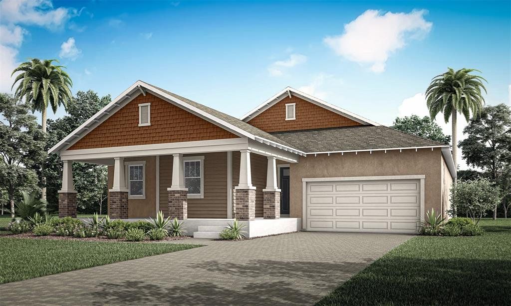 Front exterior of a new home in Rainwood, Clermont, FL, highlighting curb appeal (Image 1). Front exterior of a new home in Rainwood, Clermont, FL, highlighting curb appeal (Image 1).