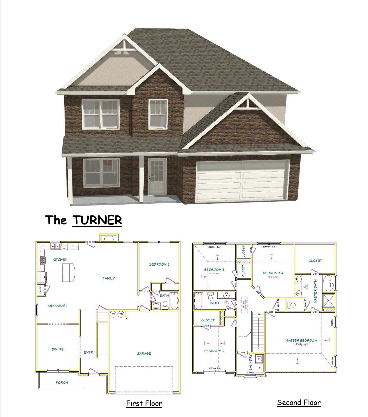 2D floor plan layout for the Turner by Capshaw in Shadow Creek, Jackson, GA (Image 1). 2D floor plan layout for the Turner by Capshaw in Shadow Creek, Jackson, GA (Image 1).