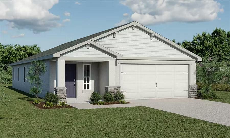 Front exterior of a new home in Harbor at Lake Henry - Single-Family Homes, Winter Haven, FL, highlighting curb appeal (Image 1). Front exterior of a new home in Harbor at Lake Henry - Single-Family Homes, Winter Haven, FL, highlighting curb appeal (Image 1).