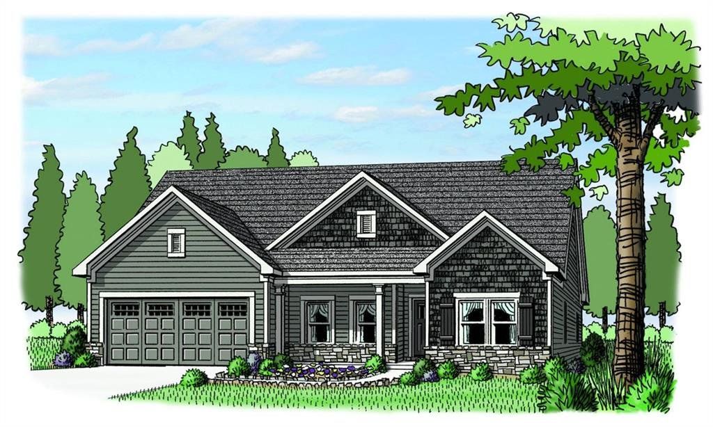 Exterior rendering of this home design in Harmony Farms, Eatonton, GA (Image 1).