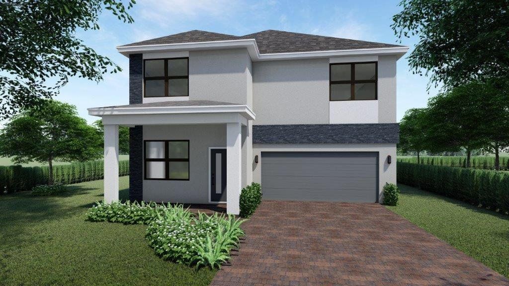 Front exterior of a new home in Hunters Manor, Pompano Beach, FL, highlighting curb appeal (Image 1). Front exterior of a new home in Hunters Manor, Pompano Beach, FL, highlighting curb appeal (Image 1).