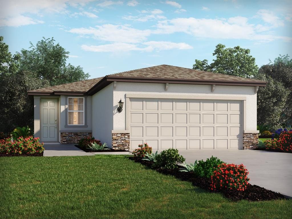 Front exterior of a new home in Magnolia Bay - Premier Series, Nokomis, FL, highlighting curb appeal (Image 1). Front exterior of a new home in Magnolia Bay - Premier Series, Nokomis, FL, highlighting curb appeal (Image 1).