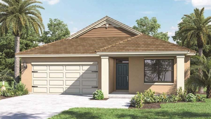 Front exterior of a new home in Hawthorne Ranch, Lakeland, FL, highlighting curb appeal (Image 1). Front exterior of a new home in Hawthorne Ranch, Lakeland, FL, highlighting curb appeal (Image 1).