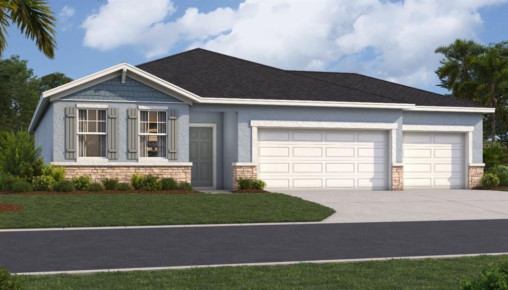 Front exterior of a new home in Green Leaf, West Melbourne, FL, highlighting curb appeal (Image 1). Front exterior of a new home in Green Leaf, West Melbourne, FL, highlighting curb appeal (Image 1).